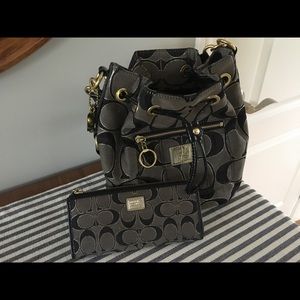 Coach Cross-body Bucket Bag and matching Wallet